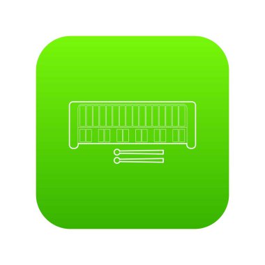 Ksilofon yeşil simge vektör