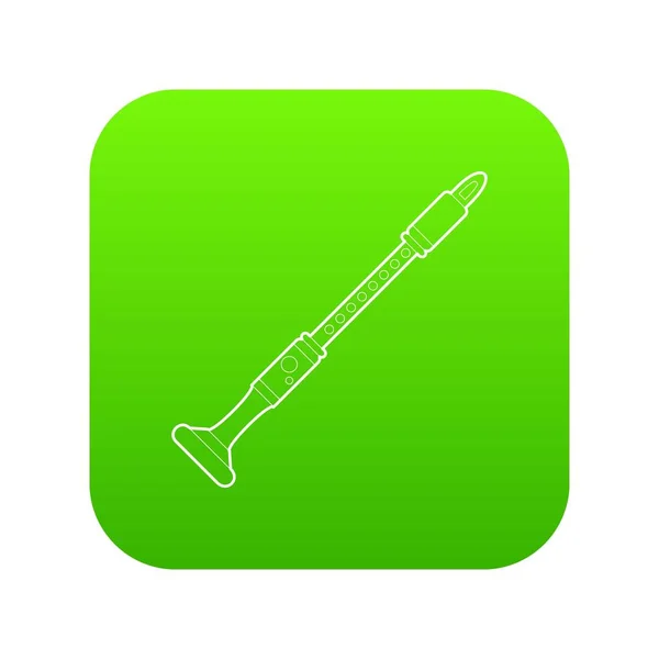 Musical pipe icon green vector — Stock Vector