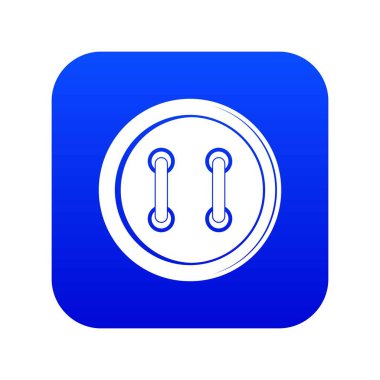 Dikiş düğme simgesi dijital mavi