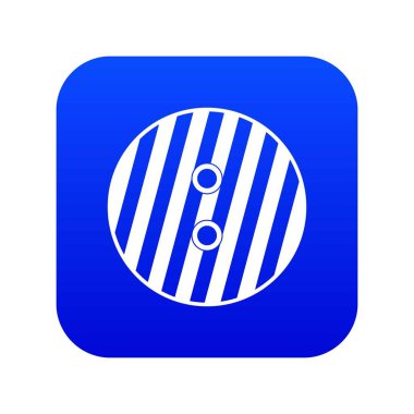 Çizgili dikiş düğme simgesi dijital mavi