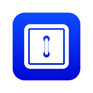 Dikili kare düğme simgesi dijital mavi