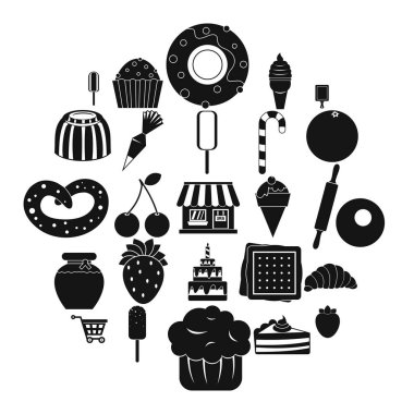 Tatlı lezzet Icons set, basit tarzı