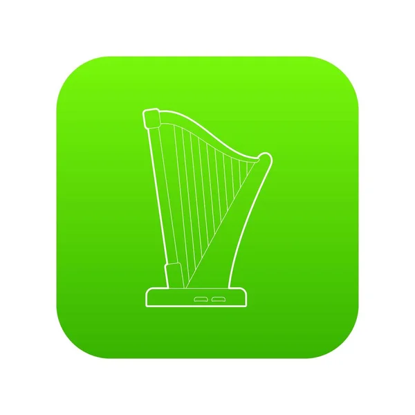 Harp icon green vector — Stock Vector