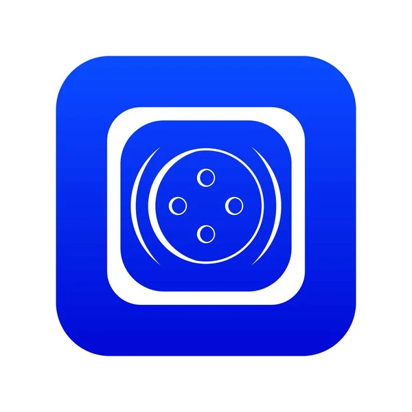Ropa botón cuadrado icono digital azul — Archivo Imágenes Vectoriales