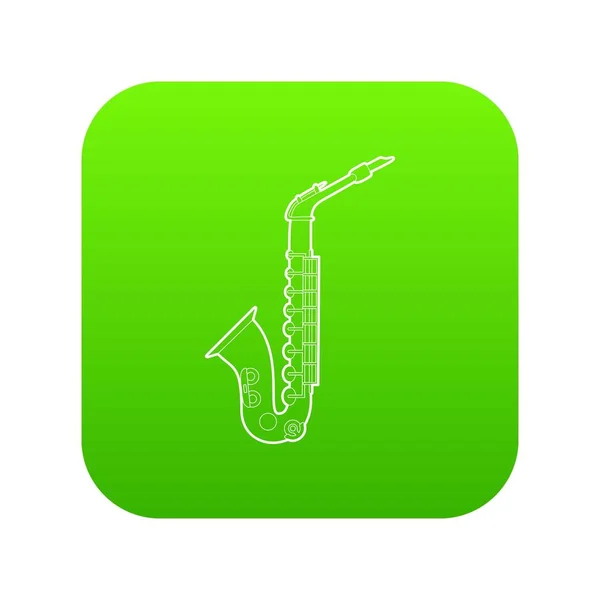 Saxofoon pictogram groen vector — Stockvector