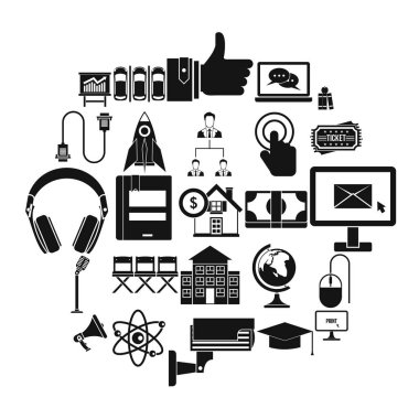 Komün Icons set, basit tarzı