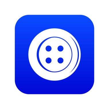 Dikiş düğme simgesi dijital mavi