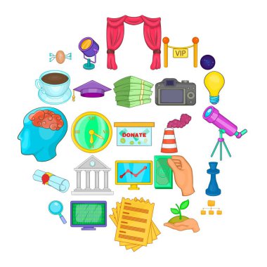 İş toplantı simgeler ayarla, tarzı çizgi film