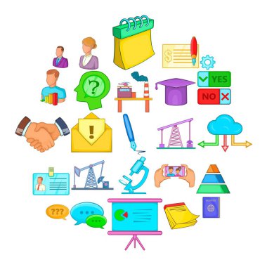 Tartışma Icons set, karikatür tarzı