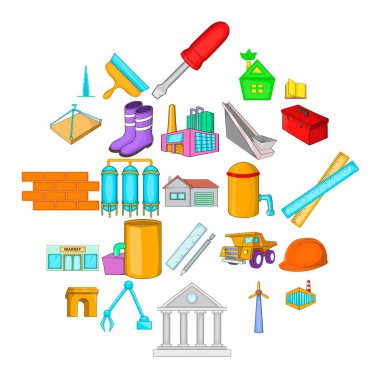 Yeni bölge Icons set, karikatür tarzı