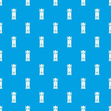 Kale kule desen vektör kesintisiz mavi