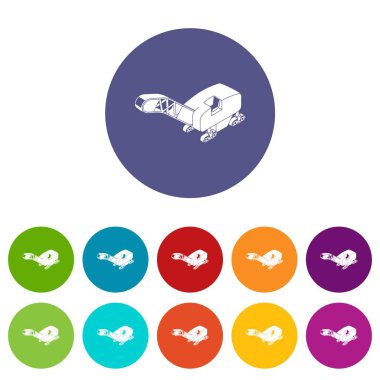 Benim traktör simgeler kümesi vektör renk grubu