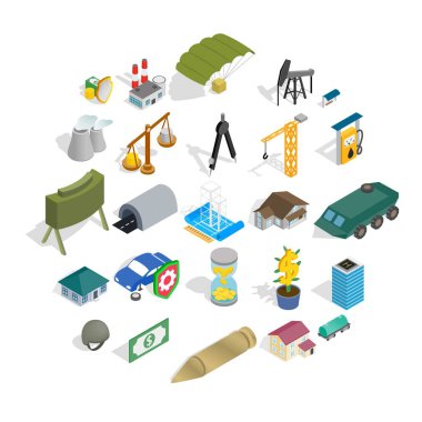 Küçük işletme Icons set, izometrik stili