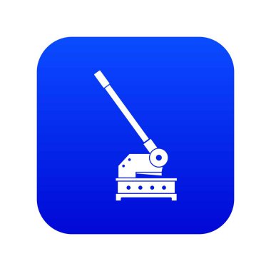 Kesme makinesi simgesini dijital mavi