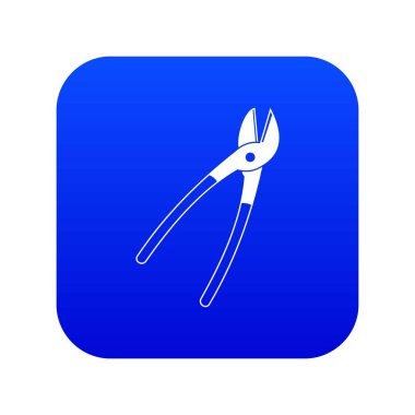 Metal makası simgesi dijital mavi