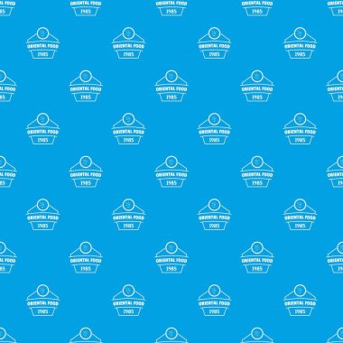 Geleneksel oryantal yiyecek desen vektör kesintisiz mavi