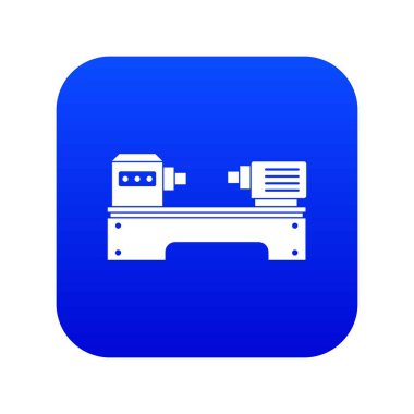 Torna makinesi simgesini dijital mavi