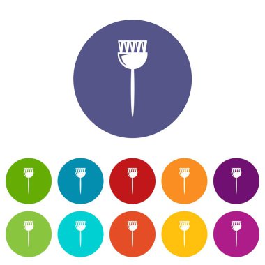 Kozmetik fırça simgeler vektör renk ayarla