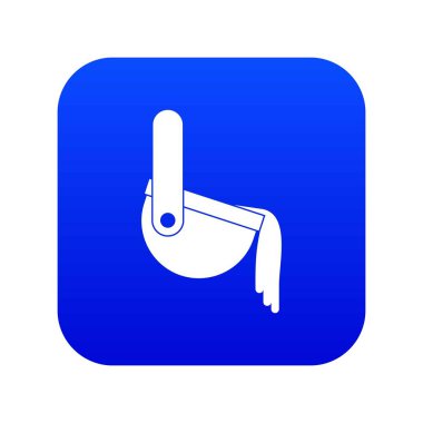 Erimiş metal kepçe simgesi dijital maviden döktü