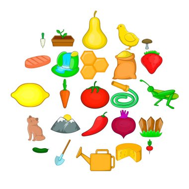 Ev Icons set, karikatür tarzı