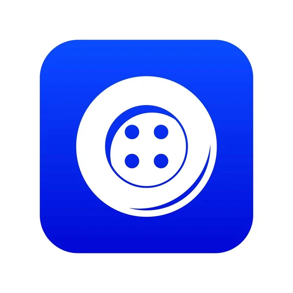 Pulsante per cucire icona digitale blu — Vettoriale Stock