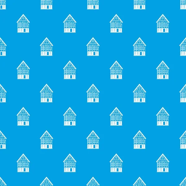 네덜란드 하우스 패턴 벡터 원활한 블루 — 스톡 벡터
