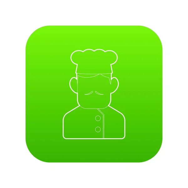 Szakács szakács zöld ikon vektor — Stock Vector