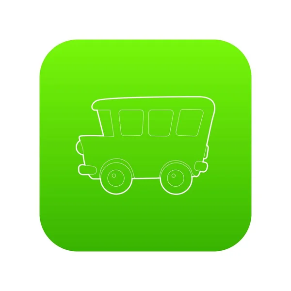 Icône bus scolaire vecteur vert — Image vectorielle