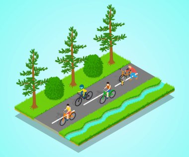 Parça kavramı afiş, izometrik stili