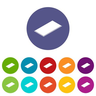 Metal paneli simgeleri set vektör renk