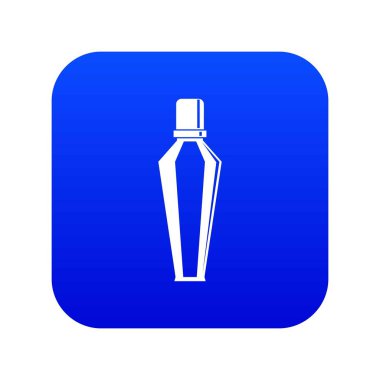 Zarif kadın parfüm cam şişe simgesi dijital mavi