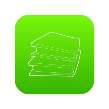 İki kitap simgesi yeşil vektör