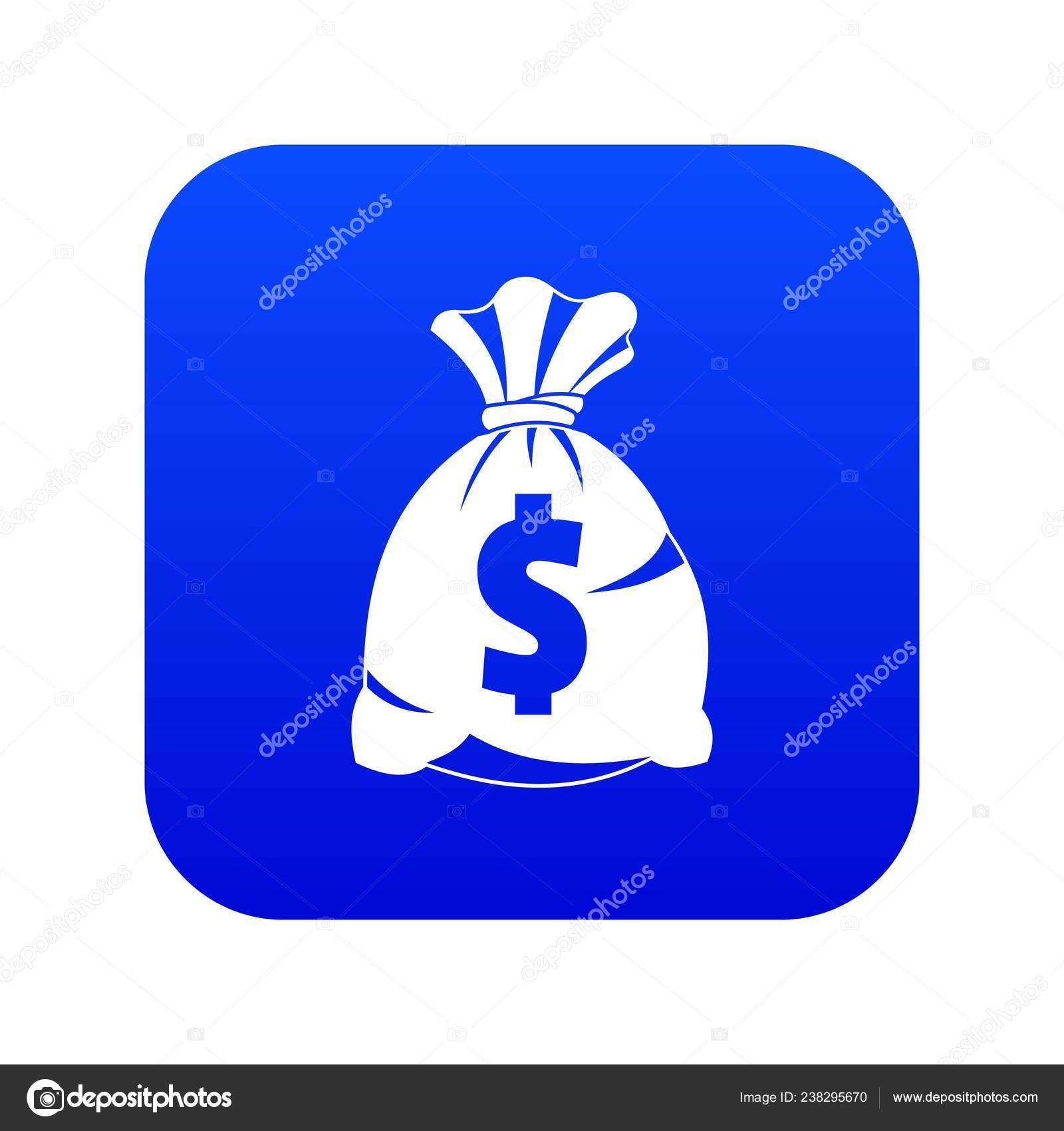 Money Bag With Us Dollar Sign Icon Digital Blue Vektornoe - money bag with us dollar sign icon digital blue vektornaya kartinka