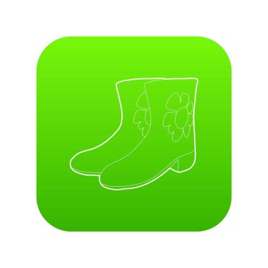 Lastik çizmeler yeşil simge vektör