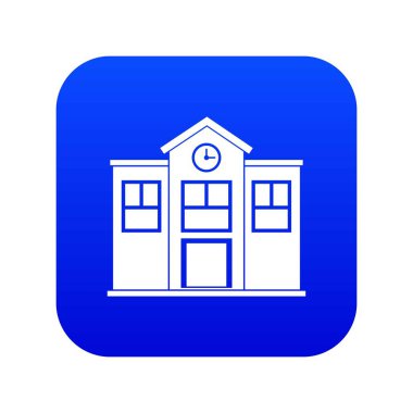 Okul simgesi dijital mavi