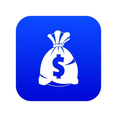 Abd doları işareti simgesi dijital mavi ile para çantası