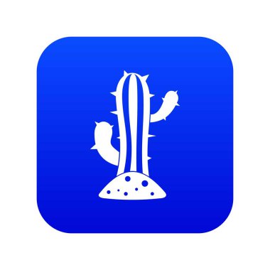 Kaktüs simgesi dijital mavi