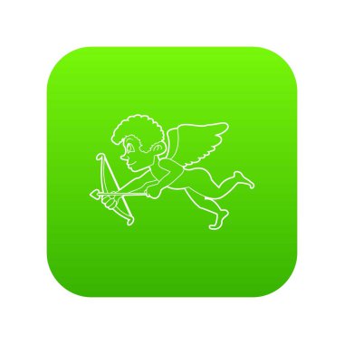 Aşk tanrısı yeşil simge vektör