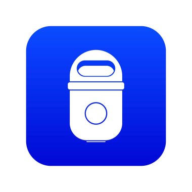 Çöp kutu simgesi dijital mavi