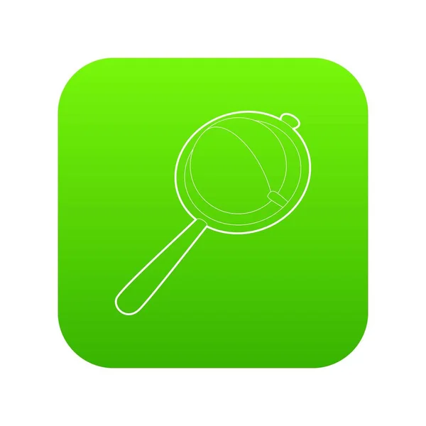 Bebé sonajero icono verde vector — Archivo Imágenes Vectoriales