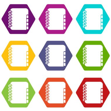 9 vektör Notebook telefon kitap Icons set