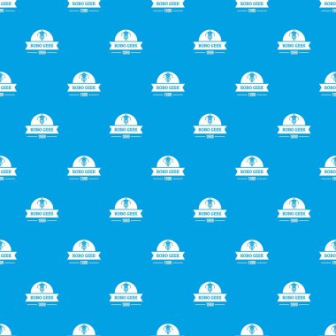 Robotic geek pattern vector seamless blue
