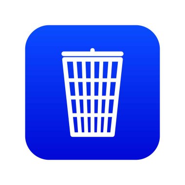 Çöp kutu simgesi dijital mavi