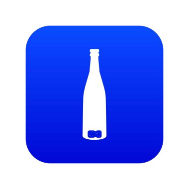 Boş şarap şişesi simgesi dijital mavi