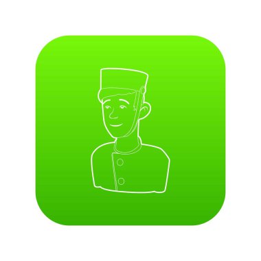 Kapıcı yeşil simge vektör