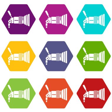 9 vektör profesyonel stüdyo ışık Icons set