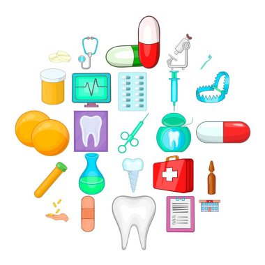 Oral Kavite Icons set, karikatür tarzı