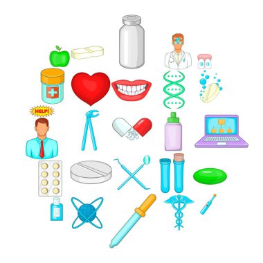 Sözlü Icons set, karikatür tarzı