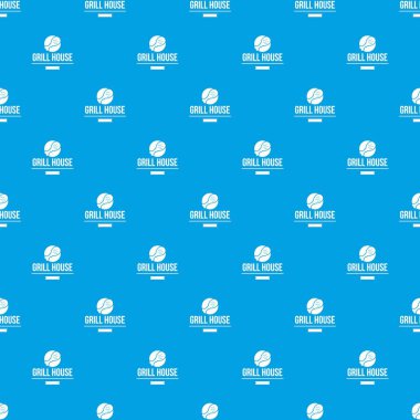 Izgara tavuk desen vektör kesintisiz mavi