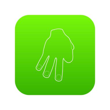 Üç parmak yeşil simge vektör